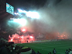 La Porte 7 du Stade Karaïskaki de l'Olympiakos lors de la réception du Panathinaïkos en 2006