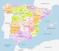 Die Gerichtsbezirke von Spanien