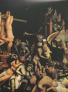 A detail from Hieronymous Bosch's depiction of Hell Hell (detail) by Anonymous 16th Century 1 of 2 (582x800).jpg