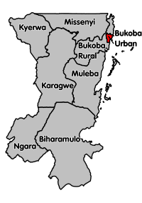 Bukoba Urban District's location within Kagera Region.