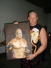 Kane with a portrait done by a fan Kane 2008.JPG