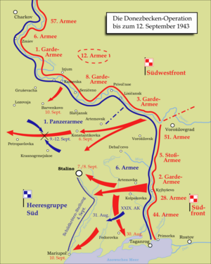 Карта Донбасской наступательной операции