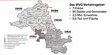 Verkehrsgebiet der WVG-Gruppe und deren Standorte