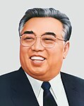 Det offisielle og sterkt retusjerte propagandabildet av Kim Il-sung.