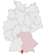 Lage des Landkreises Oberallgäu in Deutschland. 
 PNG