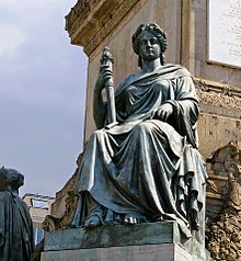 Nineenth century allegorical statue of the Congress Column, Belgium depicting Freedom of Education Libercultes.JPG