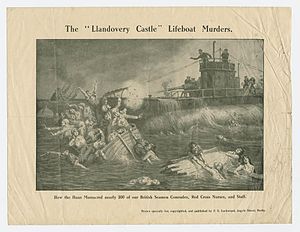 Sinking of HMHS Llandovery Castle LlandoveryCastleWilkinson, G.W., print (art), 27 June 1918.jpg