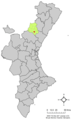 Розташування муніципалітету Фуентес-де-Айодар у автономній спільноті Валенсія