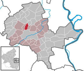 Poziția Lonsheim pe harta districtului Alzey-Worms