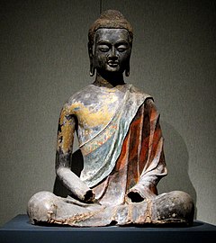 Buda sentado de la dinastia Tang (provincia de Hébei), alrededor del 650.