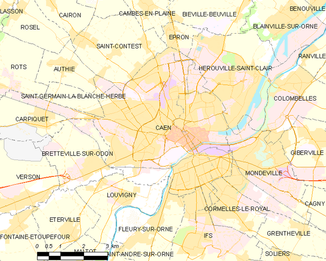 卡昂城区地图