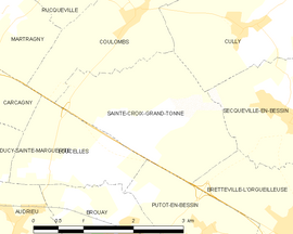 Mapa obce Sainte-Croix-Grand-Tonne