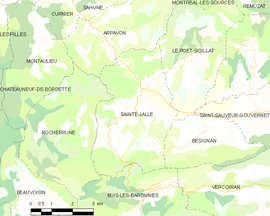 Mapa obce Sainte-Jalle