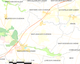 Mapa obce Saint-Jean-sur-Couesnon