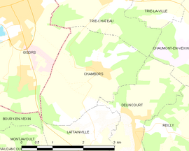 Mapa obce Chambors
