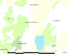 Mapa obce Lamarque-Rustaing