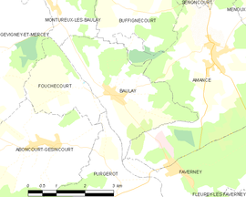 Mapa obce Baulay