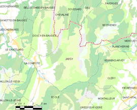 Mapa obce Jarsy
