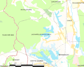 Mapa obce Lachapelle-sous-Chaux