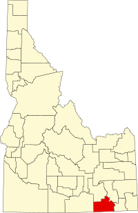 Map of Ajdaho highlighting Oneida County