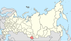 Республіка Алтай на карті суб'єктів Російської Федерації
