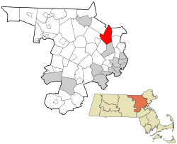 Location in Middlesex County in Massachusetts