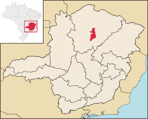 Map locator of Minas Gerais's Montes Claros city