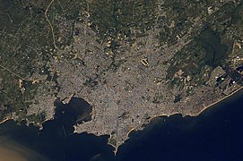 Montevideo látképe az űrből