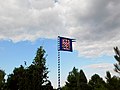 Moravská heraldická vlajka. Prapor s tzv. ocasy.