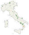 ligging van het nationaal park (oranje) in Italië