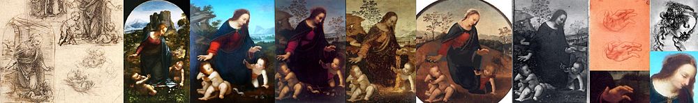 Narodzenie autorstwa naśladowców Leonarda da Vinci - Salai, Cesare da Sesto, Fernando Yanez de la Almedina i inni
