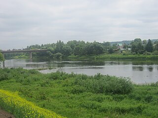 The river Neris at Jonava town