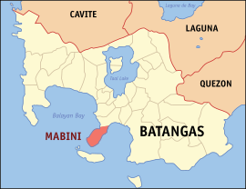 Mabini na Batangas Coordenadas : 13°43'N, 120°54'E