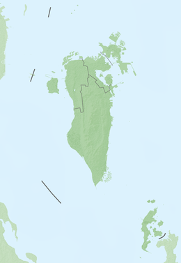ハワール諸島の位置（バーレーン内）