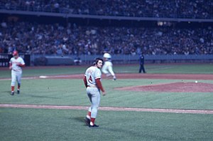 Pete Rose, the all-time leader in career plate appearances. Rose walking onto field.jpg