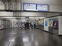 Ticket barriers at the mezzanine