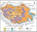 Geologische kaart van Jena en omgeving (Thüringer Bekken)