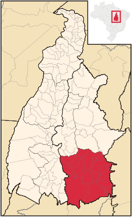 Ligging van de Braziliaanse microregio Dianópolis in Tocantins