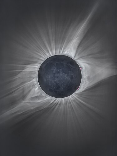 International runner-up U.S. Jury's Choice Award Total Solar Eclipse by Michael S Adler. This image of the 2017 solar eclipse from outside Crowheart, Wyoming was taken using exposure bracketing in seven steps from from 1/2 to 1/8000 seconds.