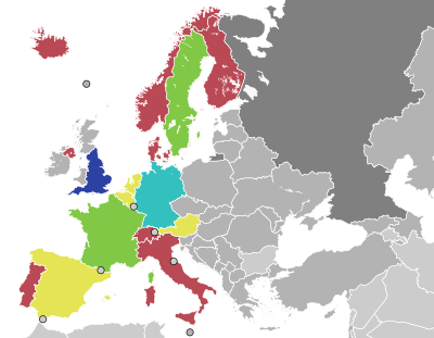 Result of teams participating in UEFA Euro 2022
.mw-parser-output .col-begin{border-collapse:collapse;padding:0;color:inherit;width:100%;border:0;margin:0}.mw-parser-output .col-begin-small{font-size:90%}.mw-parser-output .col-break{vertical-align:top;text-align:left}.mw-parser-output .col-break-2{width:50%}.mw-parser-output .col-break-3{width:33.3%}.mw-parser-output .col-break-4{width:25%}.mw-parser-output .col-break-5{width:20%}@media(max-width:720px){.mw-parser-output .col-begin,.mw-parser-output .col-begin>tbody,.mw-parser-output .col-begin>tbody>tr,.mw-parser-output .col-begin>tbody>tr>td{display:block!important;width:100%!important}.mw-parser-output .col-break{padding-left:0!important}}
.mw-parser-output .legend{page-break-inside:avoid;break-inside:avoid-column}.mw-parser-output .legend-color{display:inline-block;min-width:1.25em;height:1.25em;line-height:1.25;margin:1px 0;text-align:center;border:1px solid black;background-color:transparent;color:black}.mw-parser-output .legend-text{}
Winner
Runner-up
Semi-finals
Quarter-finals
Group stage UEFA Women's Euro 2022 map.svg