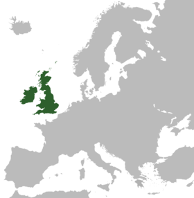 Localização de Grã-Bretanha e Irlanda
