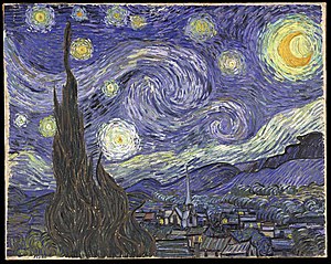 Vincent van Gogh, Zvjezdana noć, 1889., ulje na platnu, 73 × 93 cm, Muzej moderne umjetnosti, New York.