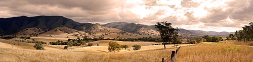 The panoramic view from Connors Hill, near Swifts Creek, Victoria