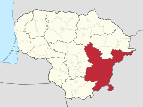 Localisation de Vilnius en Lituanie