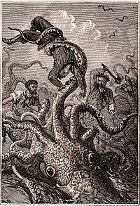 Giant squid in the Hetzel edition of Twenty Thousand Leagues Under the Sea