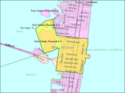 Карта Бюро переписи населения Сисайд-Хайтс, Нью-Джерси