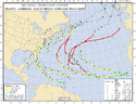 Tracks of all tropical cyclones during the season