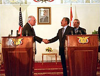 President Ali Abdullah Saleh with Vice President of the United States Dick Cheney.