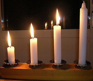 Three candles lit for the three first Sundays ...