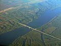 Areal view of Beška Bridge, April 2015